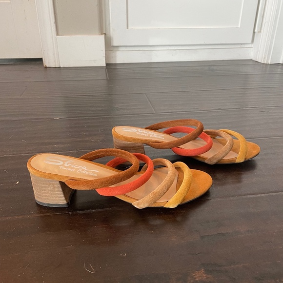 Sbicca Shoes - NEVER WORN Sbicca Multi Colored Slides via Anthropologie | Size 8